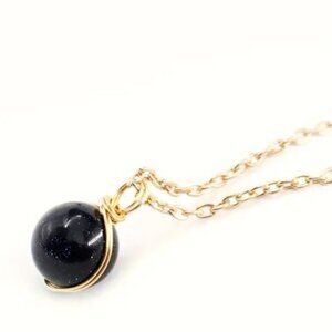 ✨New✨ Elegant Natural Stone Pendant Necklace - Blue Sandstone